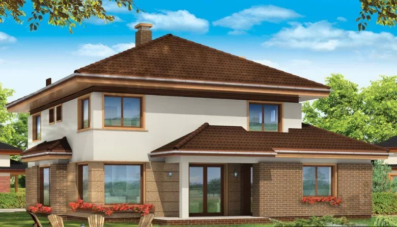 Mẫu 3 - Phối cảnh phía sau của căn nhà