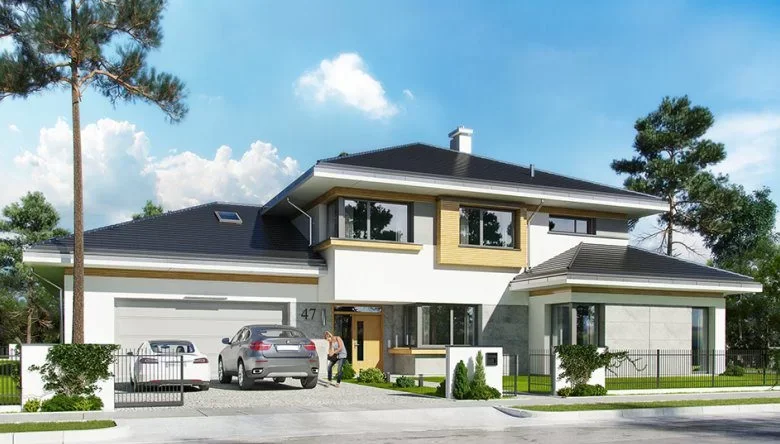 Mẫu 8 - Mặt tiền nhà 2 tầng mái Nhật đẹp trang nhã