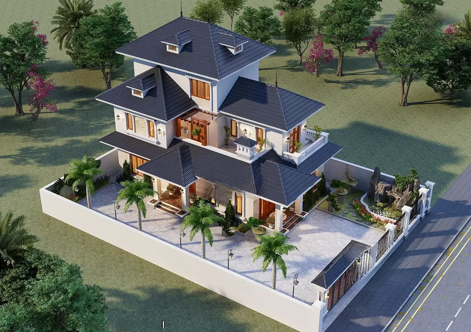 Mẫu nhà 2 tầng đơn giản, thiết kế gần gũi thiên nhiên, phổ biến ở nông thôn