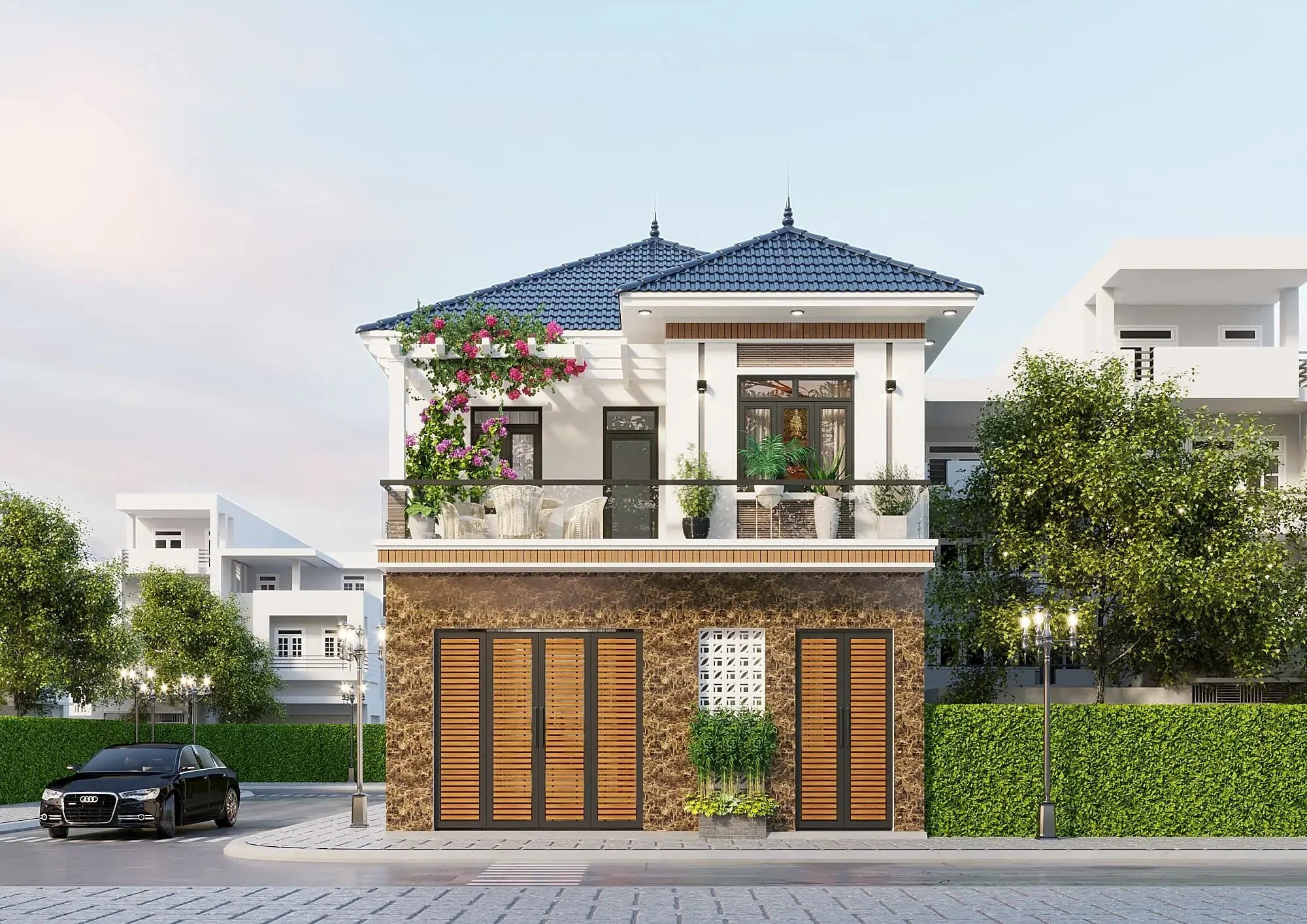 Mẫu nhà đẹp 2 tầng ngoại ô