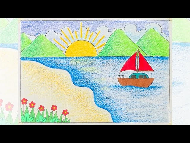 Những sắc màu thiên nhiên lớp 5 | Vẽ thiên nhiên tươi đẹp | Vẽ tranh phong cảnh thiên nhiên - YouTube