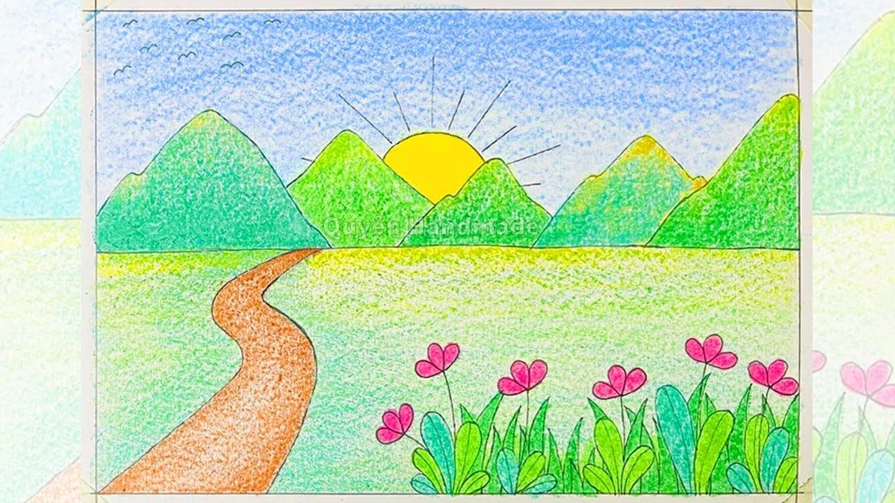 Những sắc màu thiên nhiên | Cách vẽ những sắc màu thiên nhiên | Vẽ phong cảnh thiên nhiên tươi đẹp