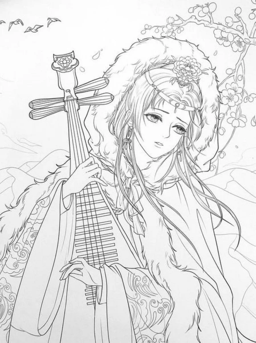 Tranh tô màu công chúa anime số 12