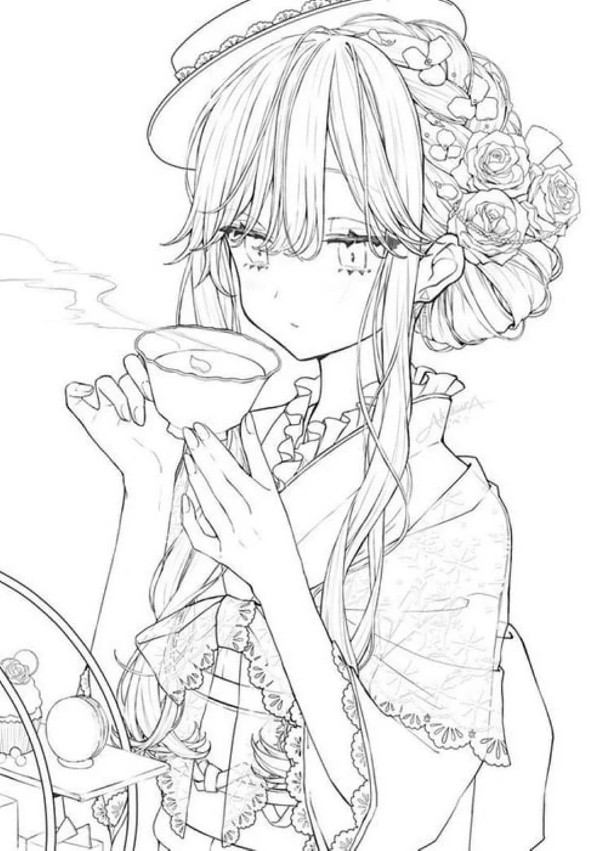 Tranh tô màu công chúa anime số 3