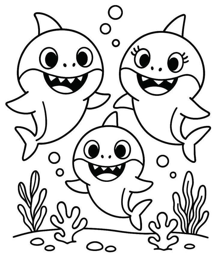 Tranh tô màu Baby Shark: Hoạt động nhỏ nhưng mang đến lợi ích lớn cho trẻ mầm non