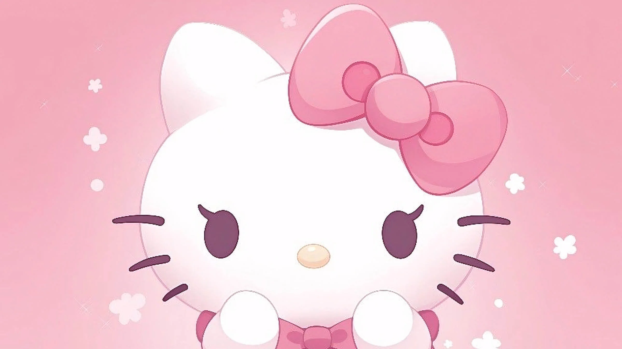 Hình nền Hello Kitty hồng phấn nhẹ nhàng
