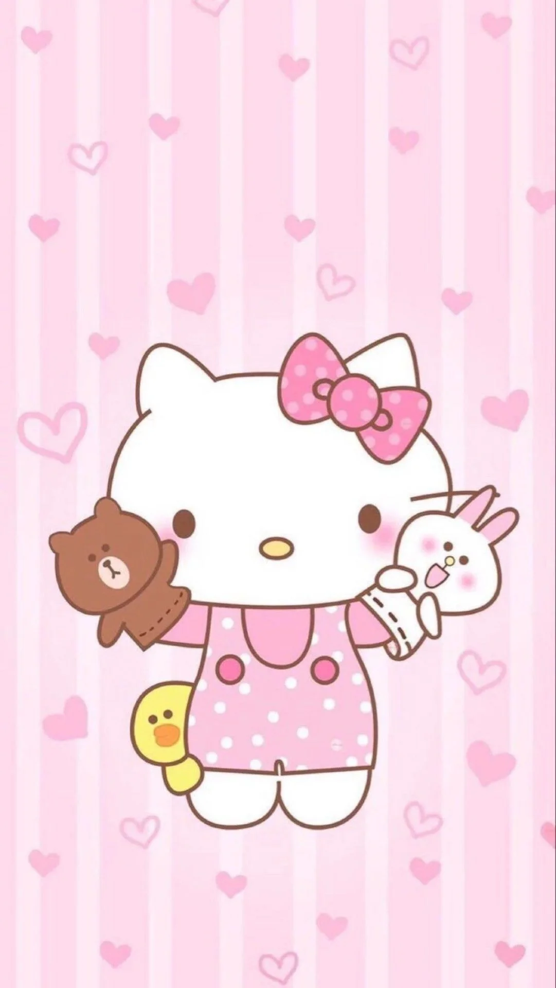 Hình nền điện thoại Hello Kitty hồng nhạt