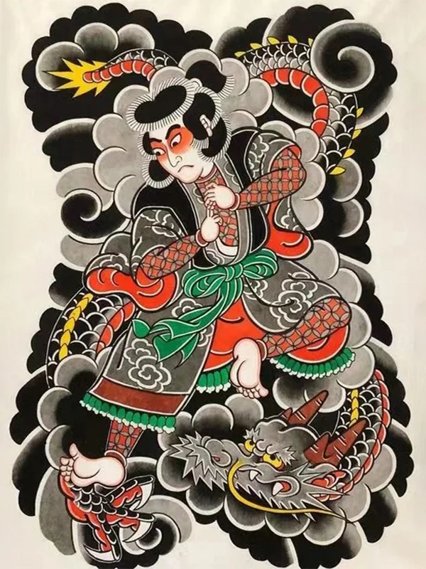 hình xăm nhật cổ full lưng, mẫu 19