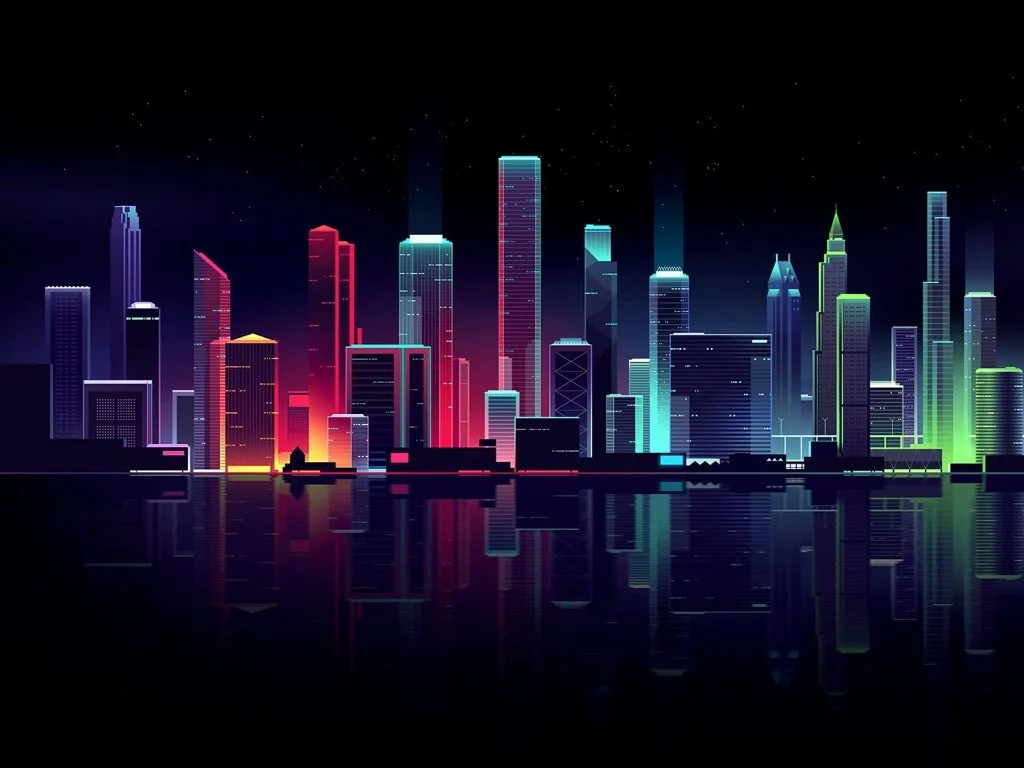 Bộ ảnh nền Neon Lights huyền ảo cực đẹp giúp màn hình desktop ấn tượng hơn.