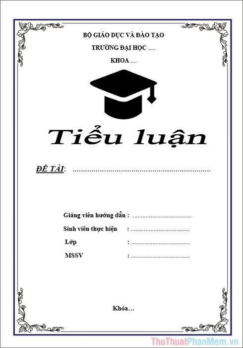 Mẫu bìa tiểu luận ấn tượng năm 2025