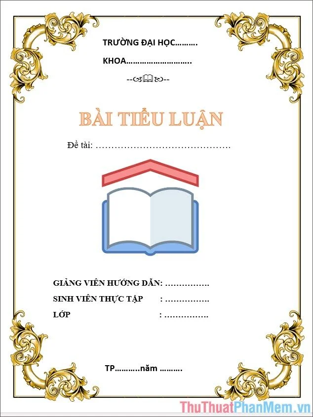 Những mẫu bìa tiểu luận đẹp, chuẩn