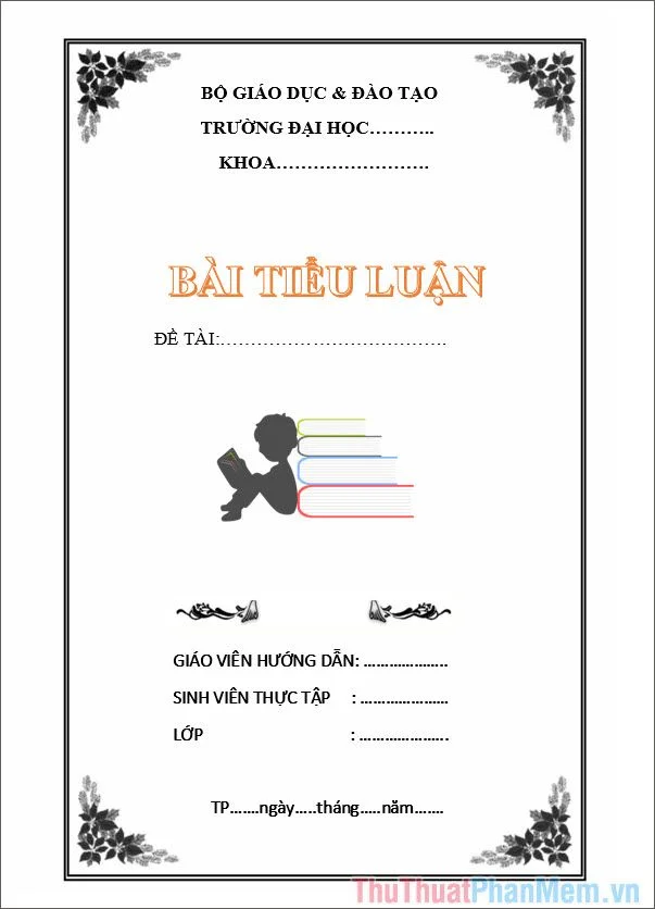 Mẫu bìa tiểu luận đẹp 2026