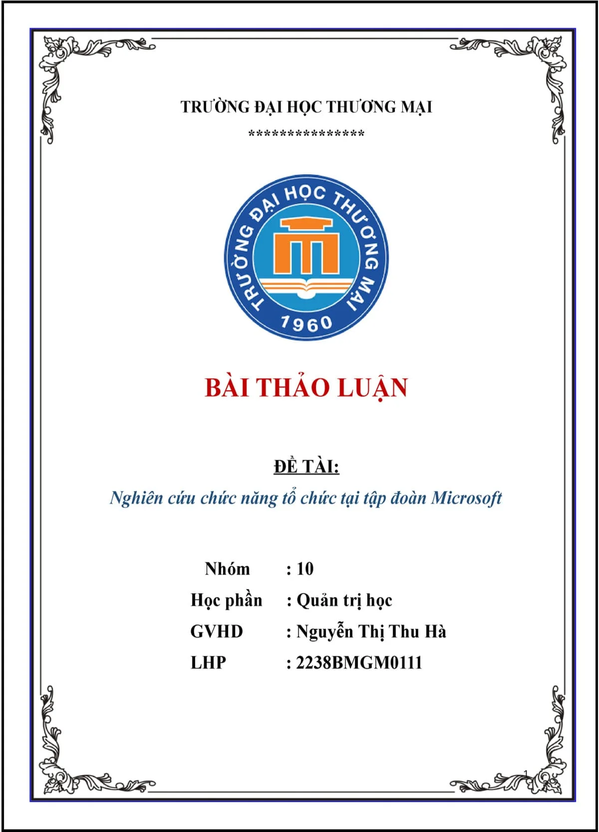Tổng hợp các mẫu bìa tiểu luận đẹp, chuẩn nhất năm 2026 (2)