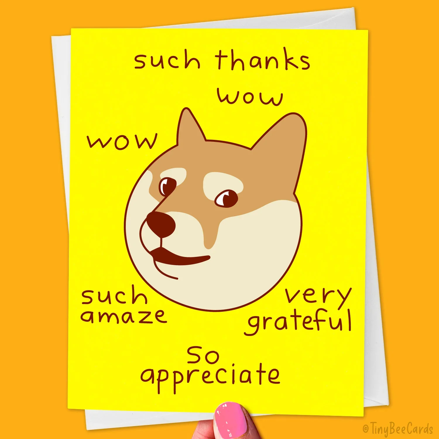 Funny Shiba Inu Doge Meme Thank You Card "Such Thanks" – TinyBeeCards