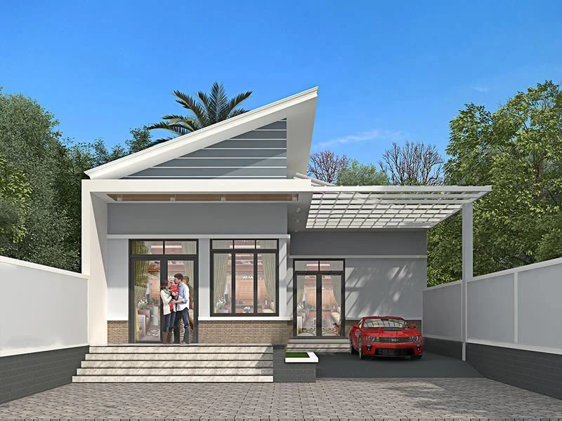 mẫu nhà ngang cấp 4 nông thôn
