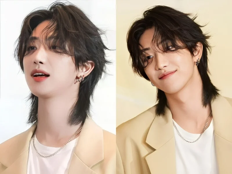 Tóc 7/3 mullet cho nam mặt tròn