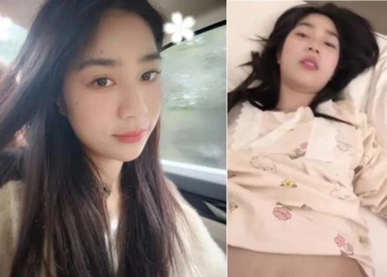Ảnh cô gái xinh đẹp chụp selfie trong xe và nghỉ ngơi trên giường