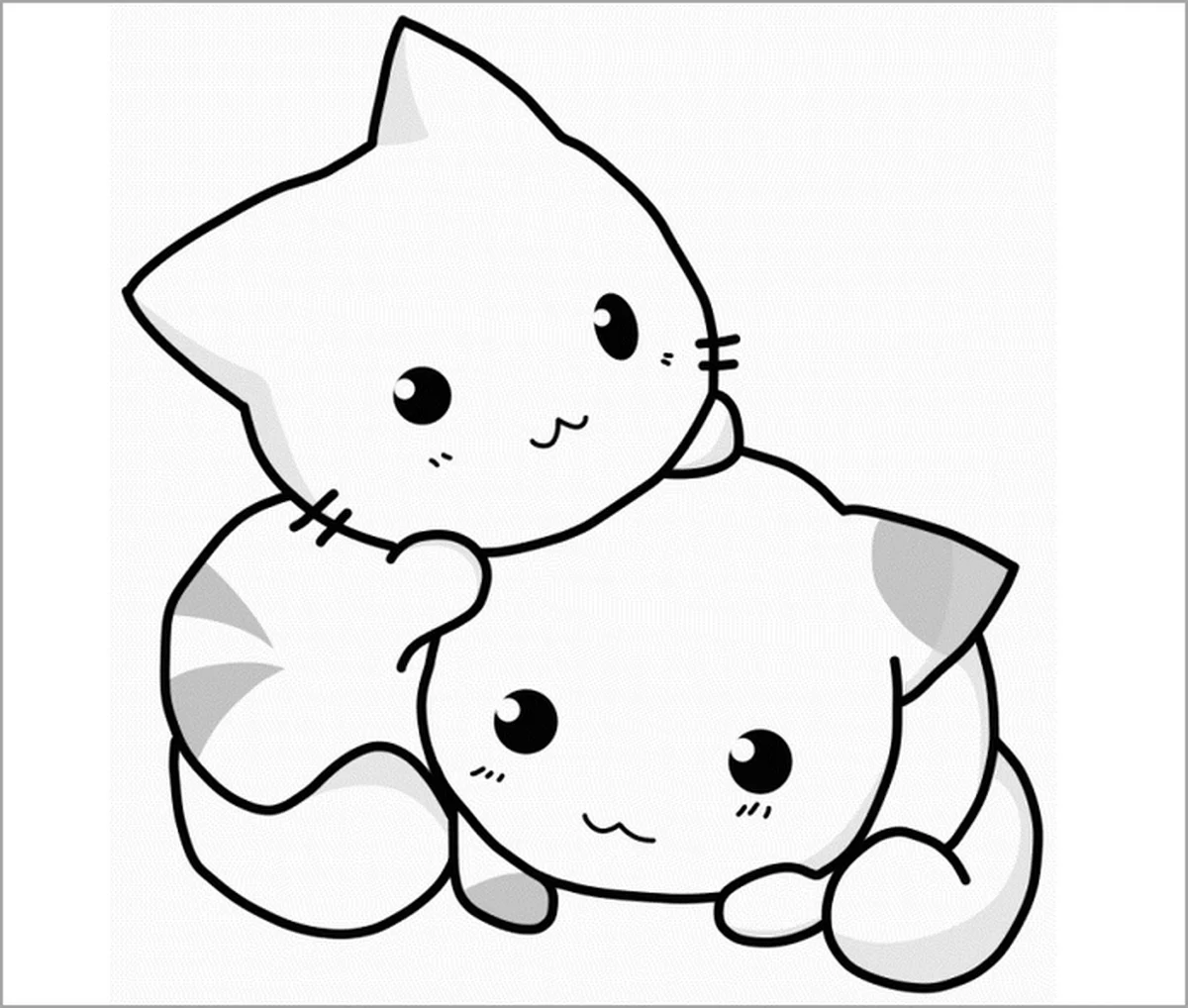 Tranh tô màu con mèo cute số 19