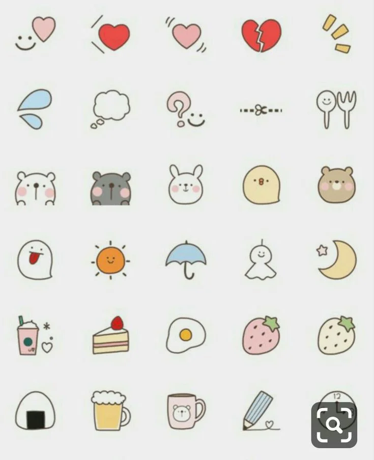 Các biểu tượng hình vẽ mini cute đơn giản và tinh tế