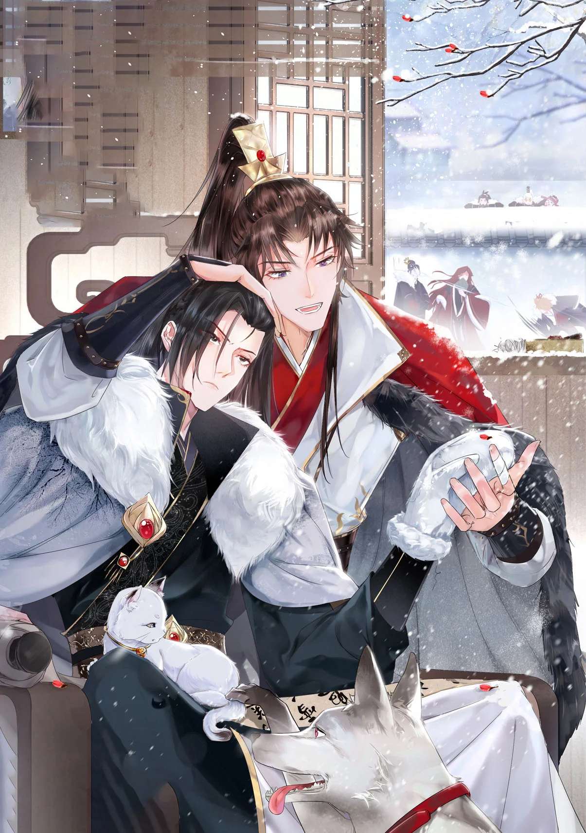 Hai nhân vật nam anime đam mỹ trong trang phục cổ trang