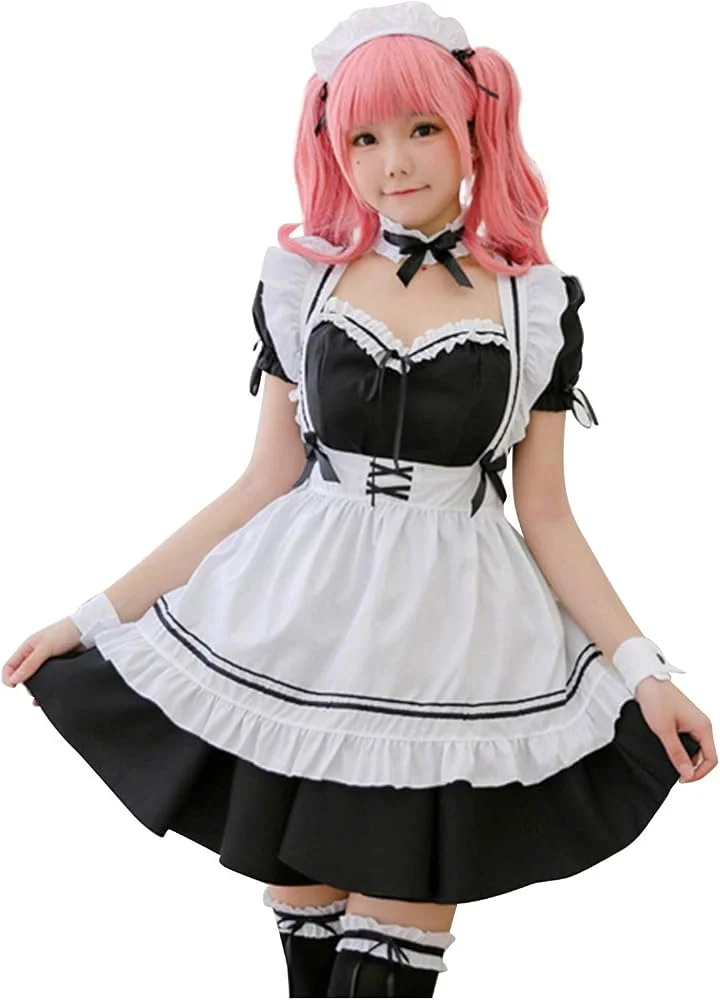 Cosplay hầu gái váy đen trắng tinh tế
