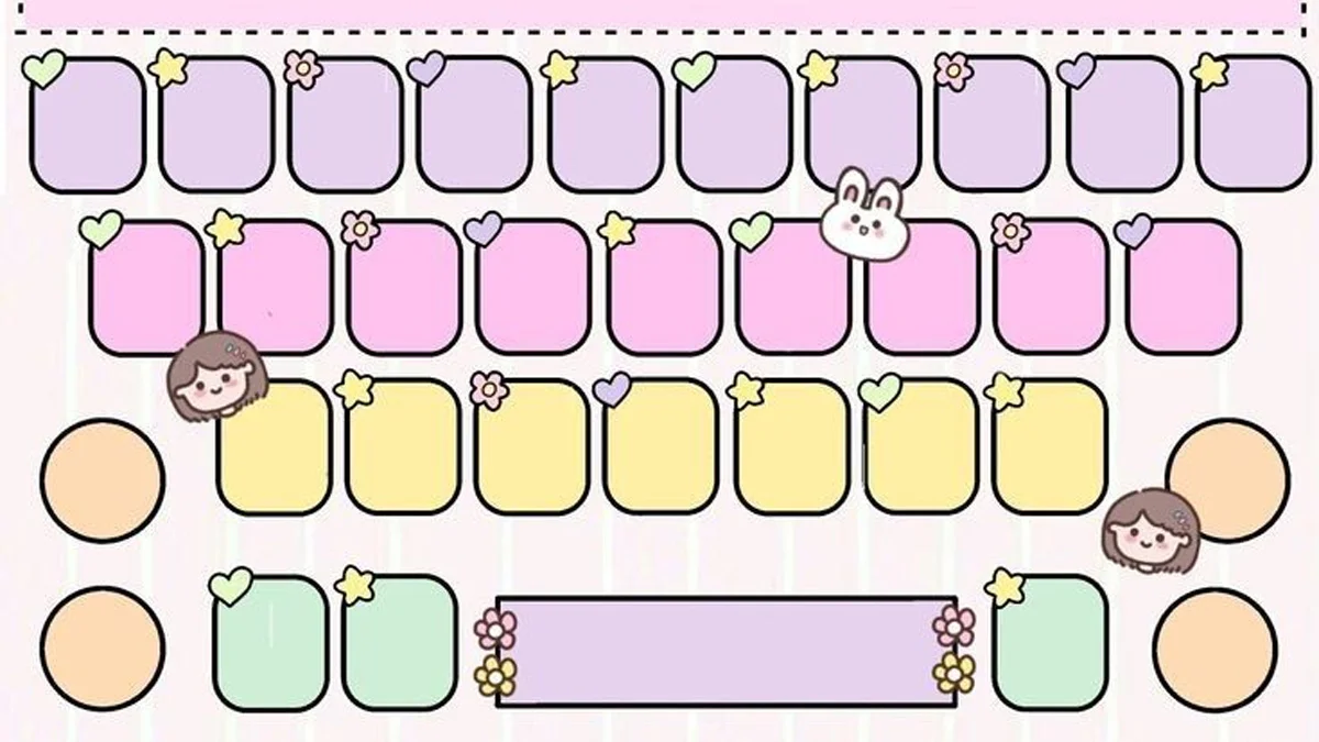 Hình nền bàn phím cute với họa tiết hoạt hình