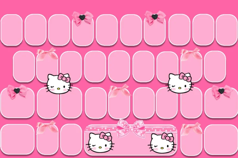 hình nền bàn phím đẹp cute chủ đề Hello Kitty màu hồng dễ thương