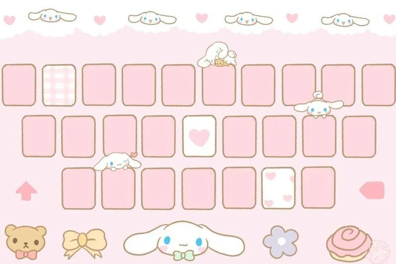 Hình nền bàn phím đẹp cute với họa tiết Cinnamoroll màu hồng pastel dễ thương.